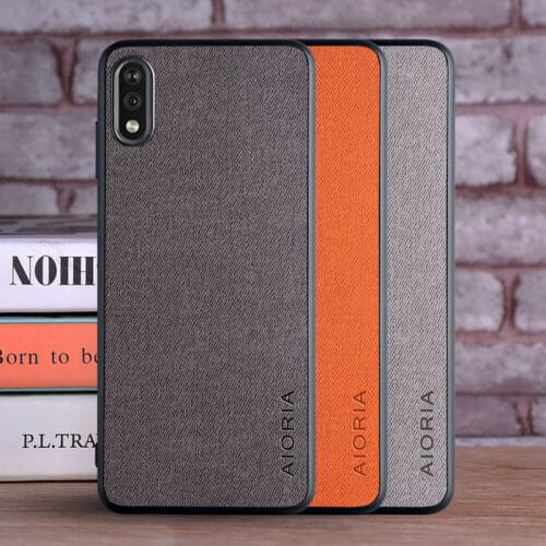 Case for Sony Xperia Ace 2 coque Luxury textile Leather skin soft TPU hard phone cover for sony xperia ace 2 case funda capa
