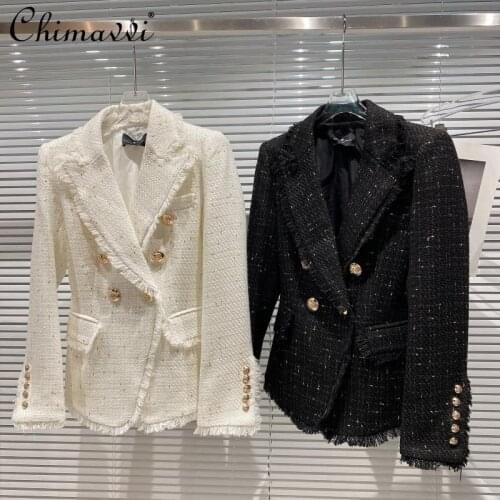 Женские твидовые пиджаки Chimavvi China At AliExpress