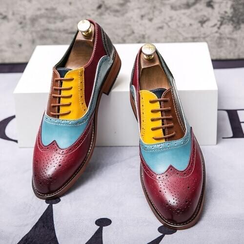CIMIM Brand mens leather shoes Multicolor formal italian design shoes men casual luxury dress shoes wedding Business office shoe
