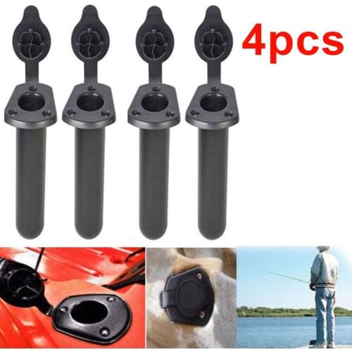 Flush Mount Fishing Boat Rod Holder Bracket With Cap Cover Kayak Accessory Durable Fishing Rod Holder Fishing Tackle Accessory