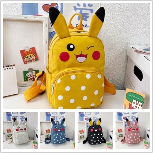 Pokemon Pikachu Childrens Cartoon Backpack Boys and Girls Cute Anime Backpack Kindergarten School Bag Essential Supplies