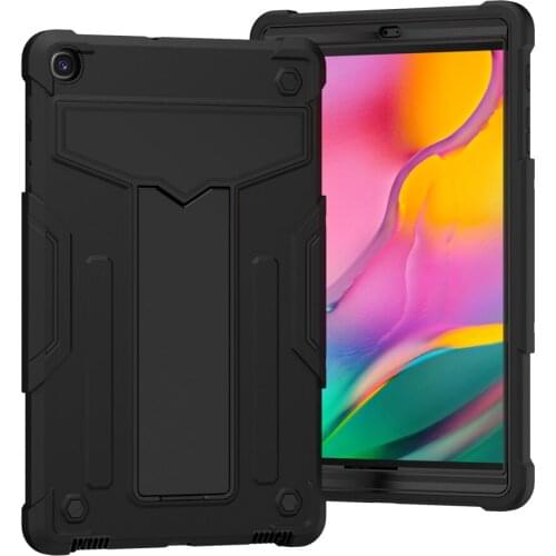 For Samsung Galaxy Tab A T510 T515 10.1 2019 Kids Safe Shockproof T-shaped Bracket Robot Silicone Tablet Case + PenFilm