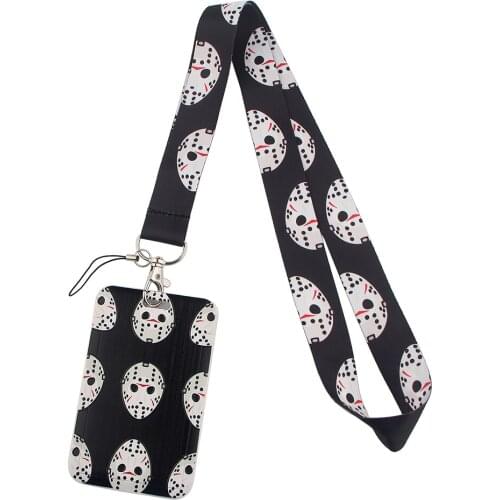 ER618 The Horror Movie Killer Lanyard Credit Card ID Holder Bag Student Women Travel Bank Bus Business Card Cover Badge