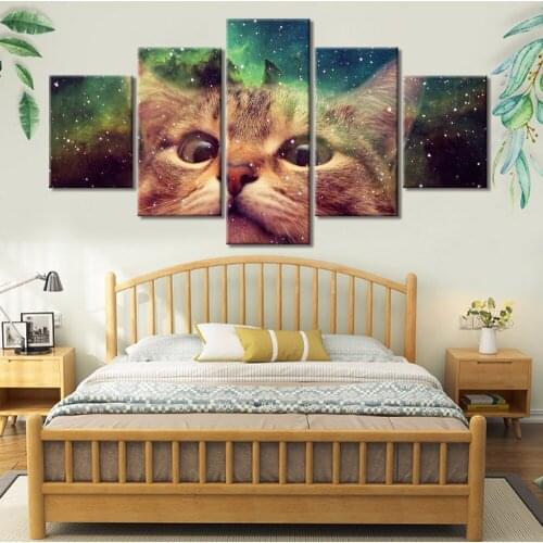 Canvas Wall Art Painting Animal cat Art Print Poster Wall Decoration Home Decor 5 Panel Picture