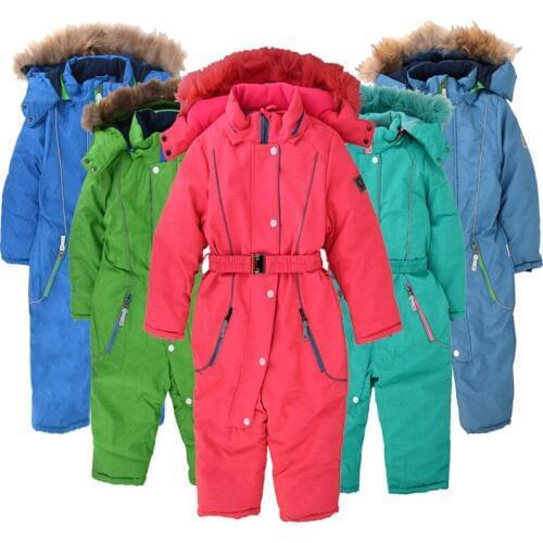 -40 Harbin Russian childrens one-piece ski suit plus cashmere quilted padded windproof and waterproof men and women ultra-thick