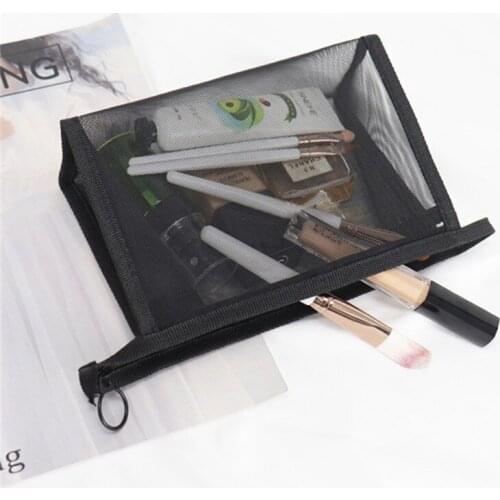 1PCS Women Men Necessary Cosmetic Bag Transparent Travel Organizer Fashion Small Large Black Toiletry Bags Makeup Pouch