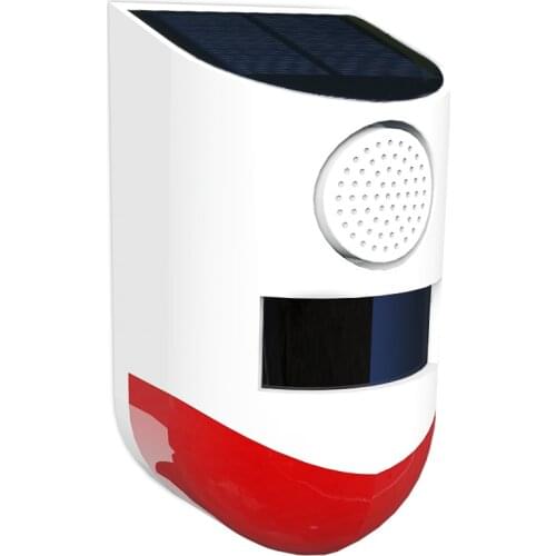 Hot Solar Powered Infrared Motion Sensor Detector Siren Strobe Alarm System Waterproof 120dB Loud For Home Yard Outdoor Security