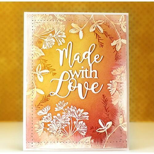 The Phrase "Made with Love" Metal Cutting Dies New Stencils for DIY Scrapbooking DIY Paper Cards Craft Making Decoration