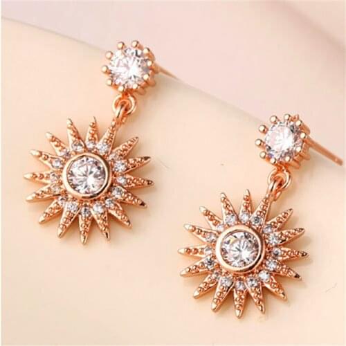 Miuoxion Retro Sun Flower Earrings Fashion Temperament Personality Jewelry For Women Feature Namour Charm Gift All Seasons