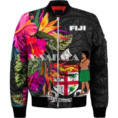 Mens Unisex 3D Bomber Jackets Fiji Polynesian Print Zipper Flight Jacket Casual Unisex Harajuku Women Streetwear Thick Coats-3