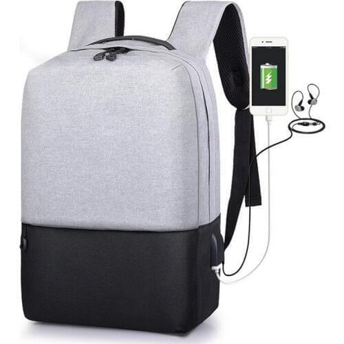 Oxford Backpack With USB Charging Port For Men Durable College Student Rucksack Backpacks Fits up to 14 inch Laptop Backpack