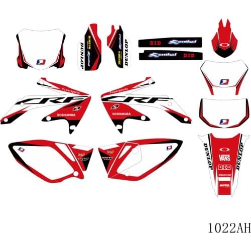 Full Graphics Decals Stickers Motorcycle Background Custom Number Name 3M Matte For HONDA CRF 450X CRF450X 2005-2016