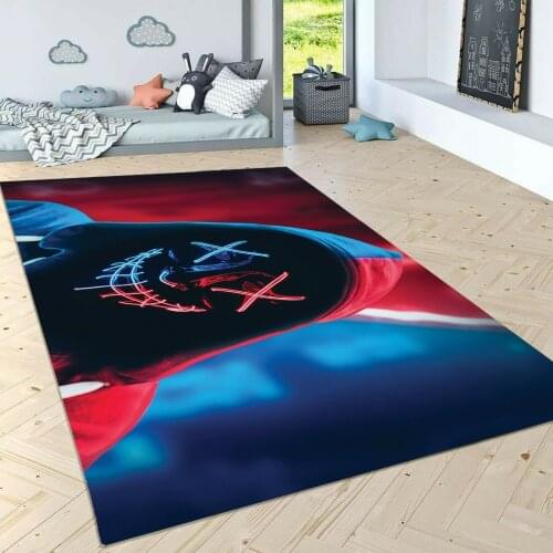 Herms Neon Mask Patterned Carpet ,Non Slip Floor Carpet,Teens Carpet,Turkish Rug