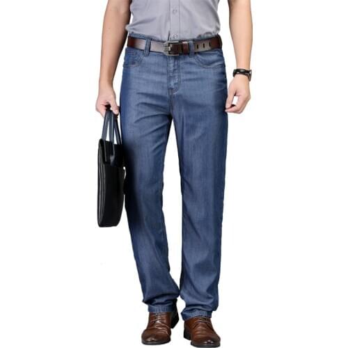 2020 New Mens Slim Elastic Jeans Fashion Comfortable Business Casual Jeans Denim Pants Trouser