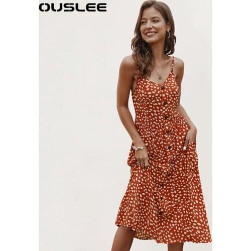 OUSLEE Summer Midi Dresses