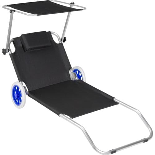 Black Antonia aluminium beach lounger