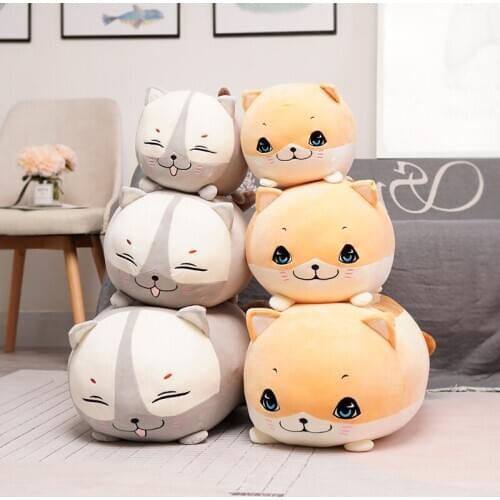 1 pc 50-80cm Simulation Cute bread Fat cat plush pillow soft fur stuffed animal cat plush Sleeping Pad pillow cushion decoration