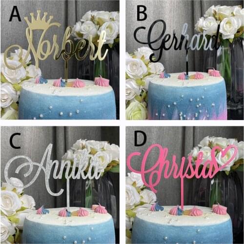 Custom Acrylic Bride Shower Cake Topper Unique Heart Star Crown Brithday Cake Topper Personalized Wood Wedding Cake Topper