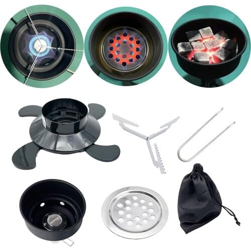 3 in 1 Portable Camping Stove Butane Gas Stove BBQ Fishing Tent Heater Outdoor Coal Stove Fishing