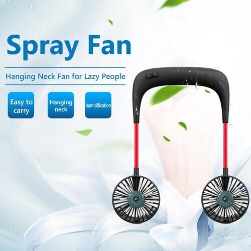 Portable Mini Flexible USB Rechargeable Hanging Neck Sports Cooling Spray Fan Rechargeable Portable Adjustable Hanging Neck