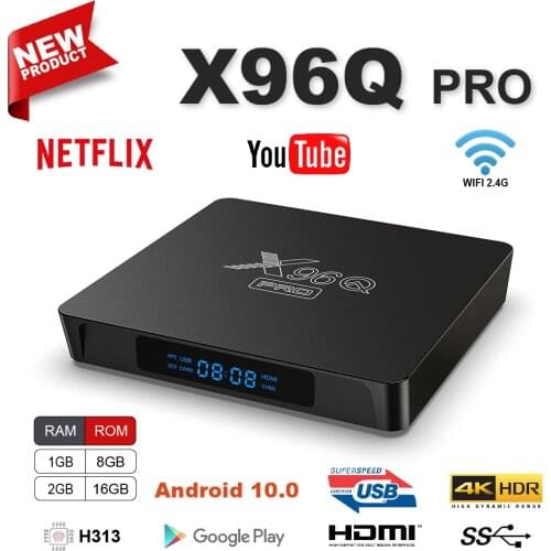 X96Q PRO Android 10.0 Smart TV Box 2.4G Wifi H313 Quad Core 1G 8G 2GB 16GB 1080P Media Player X96Q 4K Smart Set Top Box