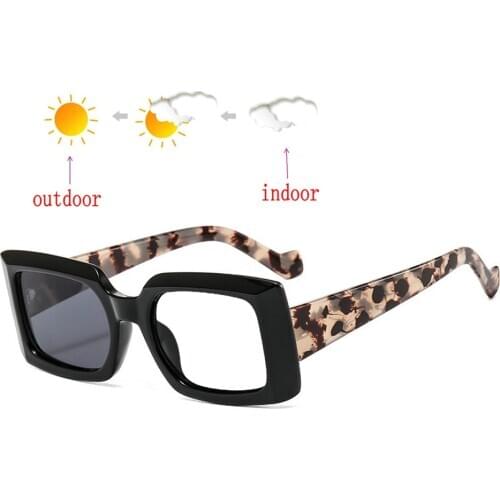 Small Myopia Sunglasses Photochromic Finished Square Women Myopia Eyeglasses Frame with color lens Sun glasses Myopia UV400 NX