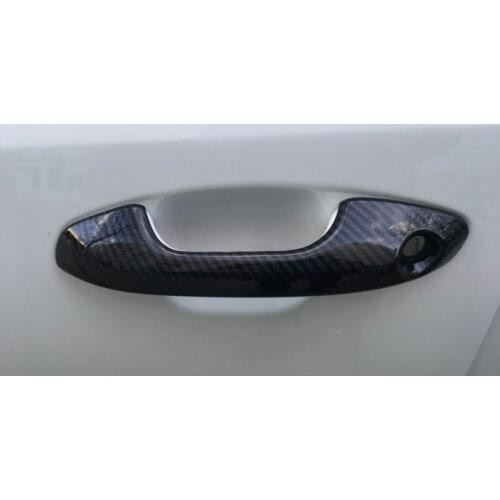 Car Styling Exterior Accessories For Kia Rio 4 X-line 2017 2018 2019 2020 Carbon Fiber ABS Chrome Side Door Handle Cover Trim