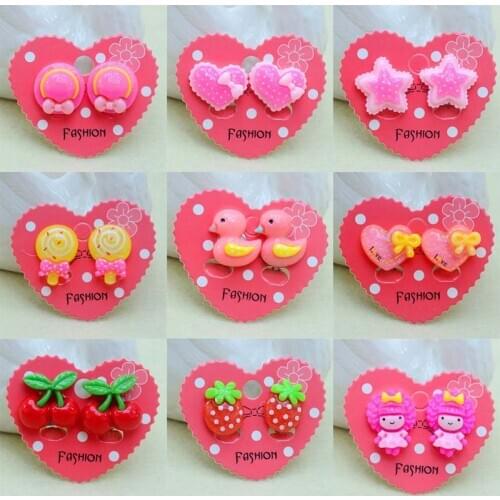 Cute Animal Flowers Ear Clip For Kids Ear Cuff Creative Cartoon Girl Earring Clip Princess Sweet Pink Clip Earring Jewelry Gift