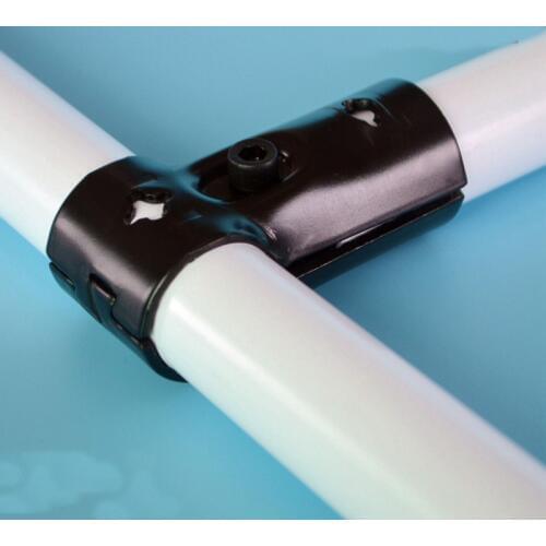 Black 28mm T Pipe connecting piece for wire rod working table Shelf joint fixing part pipe connector fitting 10pcs