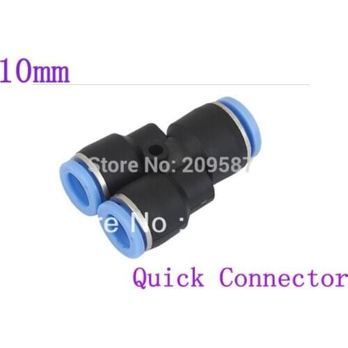 10pcs 10mm Push In Equal Y Pneumatic Jointer Connector