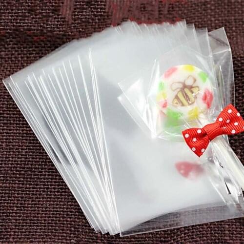 100Pc Transparent Flat Open Top Candy Bag OPP Plastic Cellophane Bag Lollipop Packing Cookies Packaging Wedding Party Gift Bags