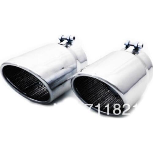 2PC Stainless Steel Sport Exhaust Muffler Tip Pipe Cover For Audi Q7 FIRST Generation Pre-facelift Model