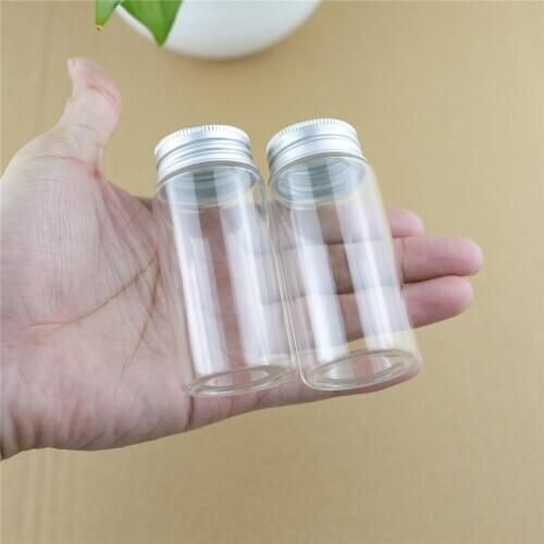 24pcs/lot 37*80mm 60ml Mini glass bottle Empty Jar Container Small Diy DECORATIVE BOTTLES Glass Spice Storage Jars Containers