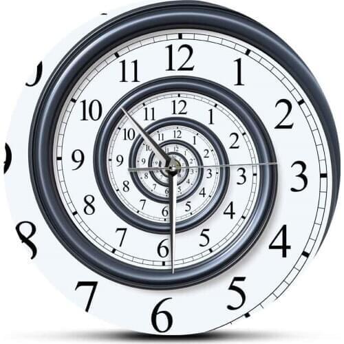 3D Effect Abstract Retro Spiral Arabic Numerals Acrylic Wall Clocks Helical Numbers Printed Wall Hanging Timepiece Clock Watch