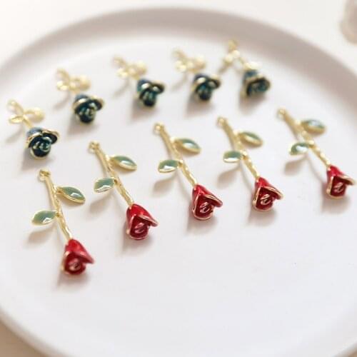 4pcs Hot Style Personality Ladies Earrings red rose blue enchantress earrings bracelet key chain pendant DIY jewelry accessories