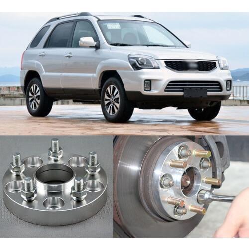 4pcs Billet 5 Lug 12x1.5 Studs Wheel Spacers Adapters For Kia Sportage/K5/Forte/Carens /Carnival/Sorento/Soul/Sportage R/Shuma