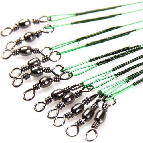 60Pcs 15cm, 20cm,25cm Fishing Line For Lead Steel Wire Fishing Cord Rope Leader Trace Swivel Tackle Spinner Shark Spinning Pesca