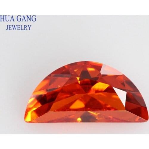 Orange Moon Shape Cubic Zirconia Brilliant Cut Loose CZ Stone Synthetic Gems Beads For Jewelry 2x4~6x12mm Free Shipping