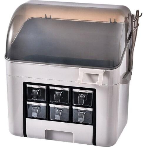 Household Multi-Function Storage Rack with Cover Seasoning Box Kitchen Organizer Kitchen Accessories Organizer