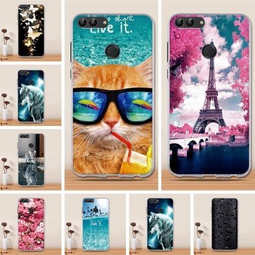Case for Huawei P smart 2018 Case Cover Silicone Cute Soft TPU Funda for Huawei Psmart Cover Back Coque for Huawei Enjoy 7S Case