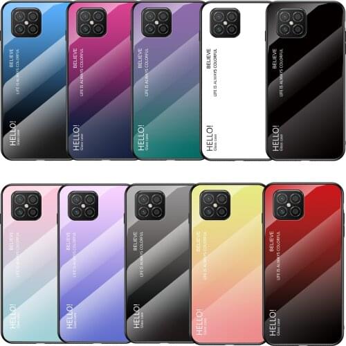 UYFRATE Anti-Scratch Slim Gradient Phone Case For Huawei Nova 8 SE Mate 40 Pro Plus Nova 7 Mate 30 Smooth Tempered Glass Cover