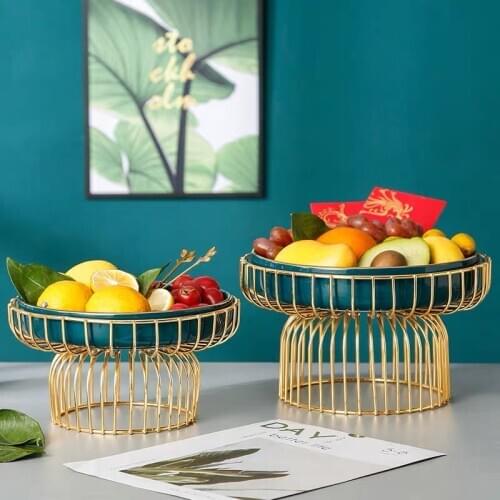 Household Fruit Snack Basket Countertop Fruit Plate Vintage Style Tray Stand Storage Basket Decoration for Homeuse Shop Party