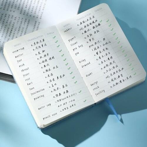 PU Leather Cover Diary Book Paper Vocabulary Notebook English Word Notepad Memo K92C