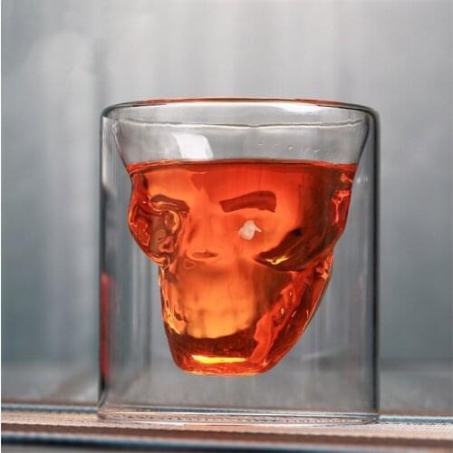 Creative Designer Skull Shot Glass Beer Glass Cup Wine Mug Beer Crystal Whisky Vodka Tea Coffee Cup Drinkware Halloween Gift
