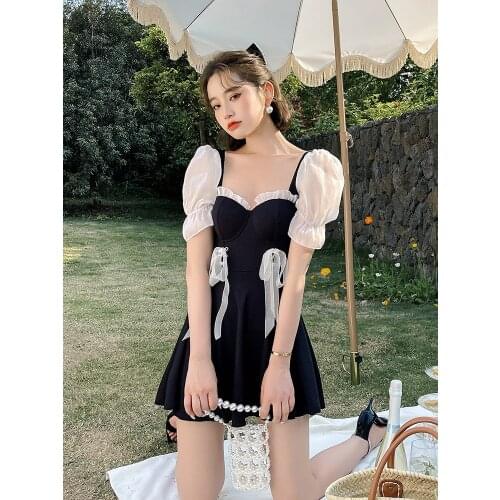 Summer Beachwear One-Piece Swimsuit Women Plus Size Ladies Retro With Push Up Female Closed Swimming Suit Onepiece Red Bubble