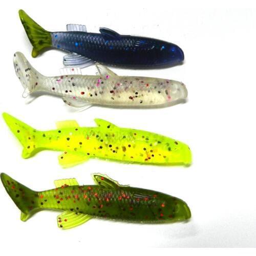 Soft Fishing Lure 20Pcs 7cm 5.5cm Shad Worm Silicone Bait Fly Fishing Swimbaits Pesca
