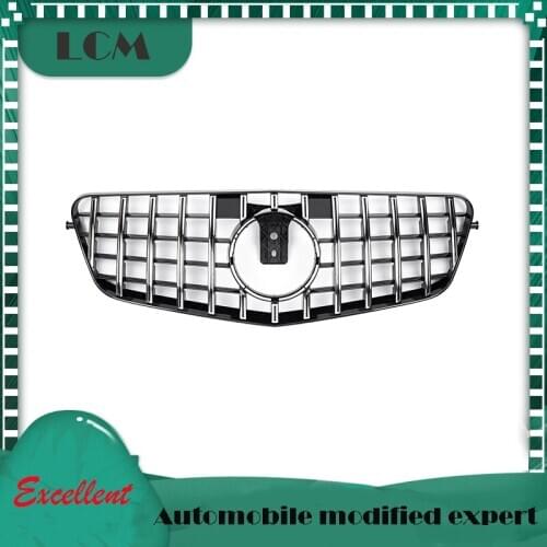 GT Style Pre-facelift Front Bumper Racing Grille For-Mercedes For-Benz E-class W212 E320 E350 E400 C207 2009-2013 with Emblem
