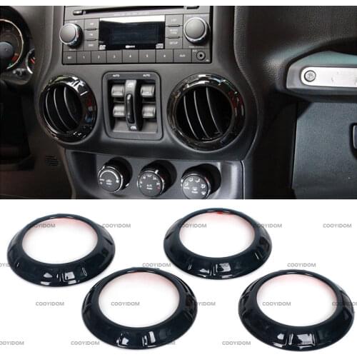 K-Car Dashboard A/C Air Conditioner Vent Cover Trim Ring Decor Sticker For Jeep Wrangler JK 2007-2016 Car Accessories