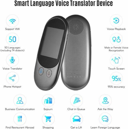 Global translator instant travel voice smart AI 50 language vocal instantan portable translation machine simultaneo traducteur