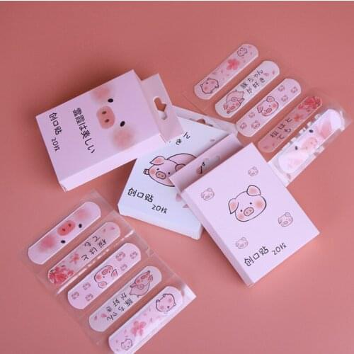 20pcs/box Waterproof Bandages First Aid Hemostasis Band Aid Stickers Cute Cartoon Animals Pig Plaster Wound Emergency Kit